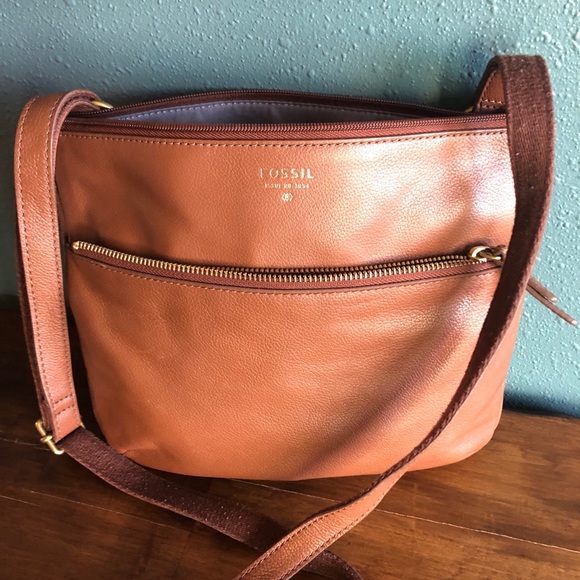 Fossil brown leather crossbody bag - Picture 2 of 5